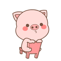 粉猪萌表情 messages sticker-9