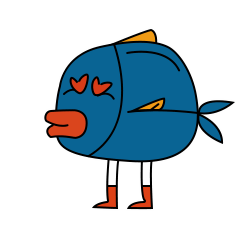Dazed little fish messages sticker-9