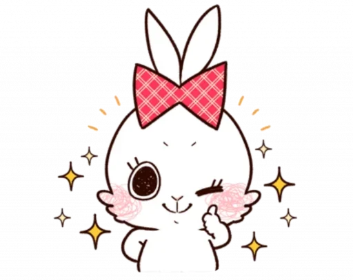 蝴蝶结兔子 messages sticker-4