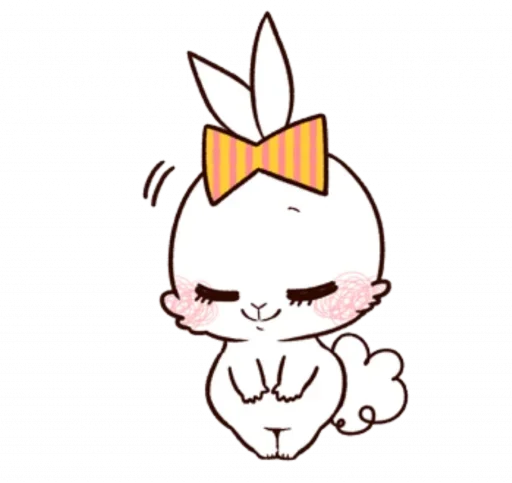 蝴蝶结兔子 messages sticker-11