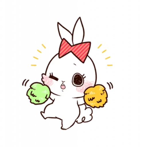 蝴蝶结兔子 messages sticker-0