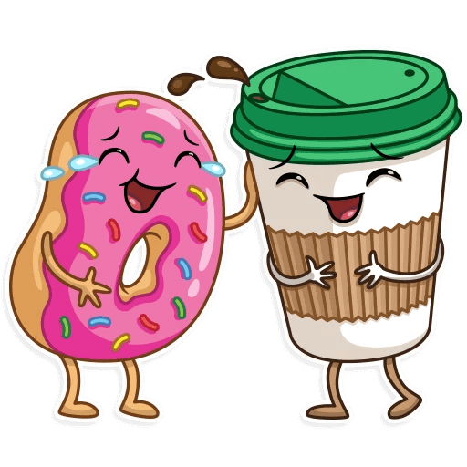 Coffee with Donut Stickers messages sticker-0