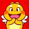 Cute yellow cubby dragon messages sticker-9