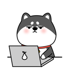 Little black shiba inu messages sticker-7