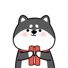 Little black shiba inu messages sticker-8