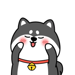 Little black shiba inu messages sticker-6