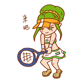 网球女孩贴图 messages sticker-3
