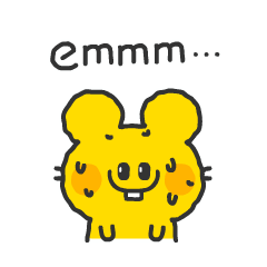 Dull yellow mouse Sticker messages sticker-1