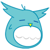Dynamic blue cute bird-八一六 messages sticker-0
