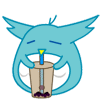 Dynamic blue cute bird-八一六 messages sticker-3