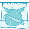 Dynamic blue cute bird-八一六 messages sticker-7