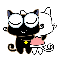 Black Cat Expression messages sticker-1