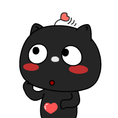 Little Black Cat Expression messages sticker-1