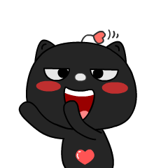 Little Black Cat Expression messages sticker-6
