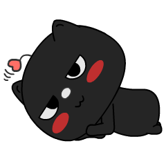 Little Black Cat Expression messages sticker-0